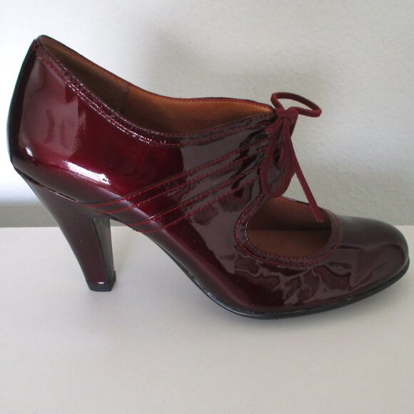 Sofft Womens Wine Patent Leather Mary Jane Pump w/3.5" Heel NWOB - Size 7.5N - Picture 2 of 8